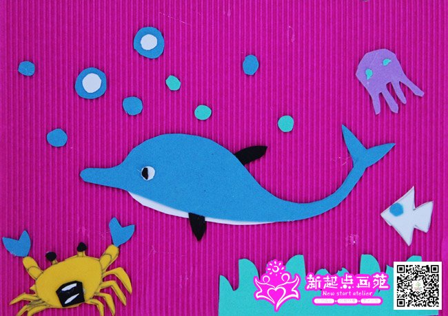瓦轮纸和海绵纸剪贴画-儿童画提高班2014年11月22日