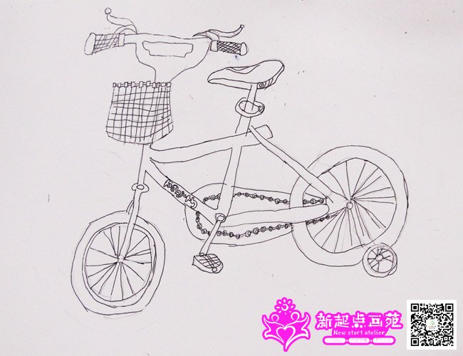 自行车写生儿童画精英班2015年4月18日学生作品新起点画苑