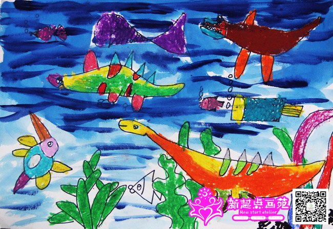 恐龙帝国儿童画提高班2015年4月25日学生作品新起点画苑