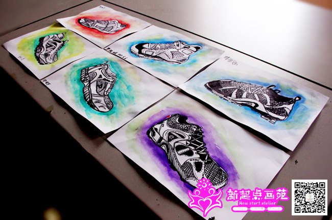 鞋子图片写生儿童画精英班2015年6月6日学生作品新起点画苑